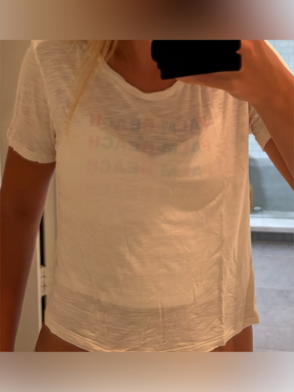 LoveShackFancy White Short Sleeve Tee with Subtle Graphic